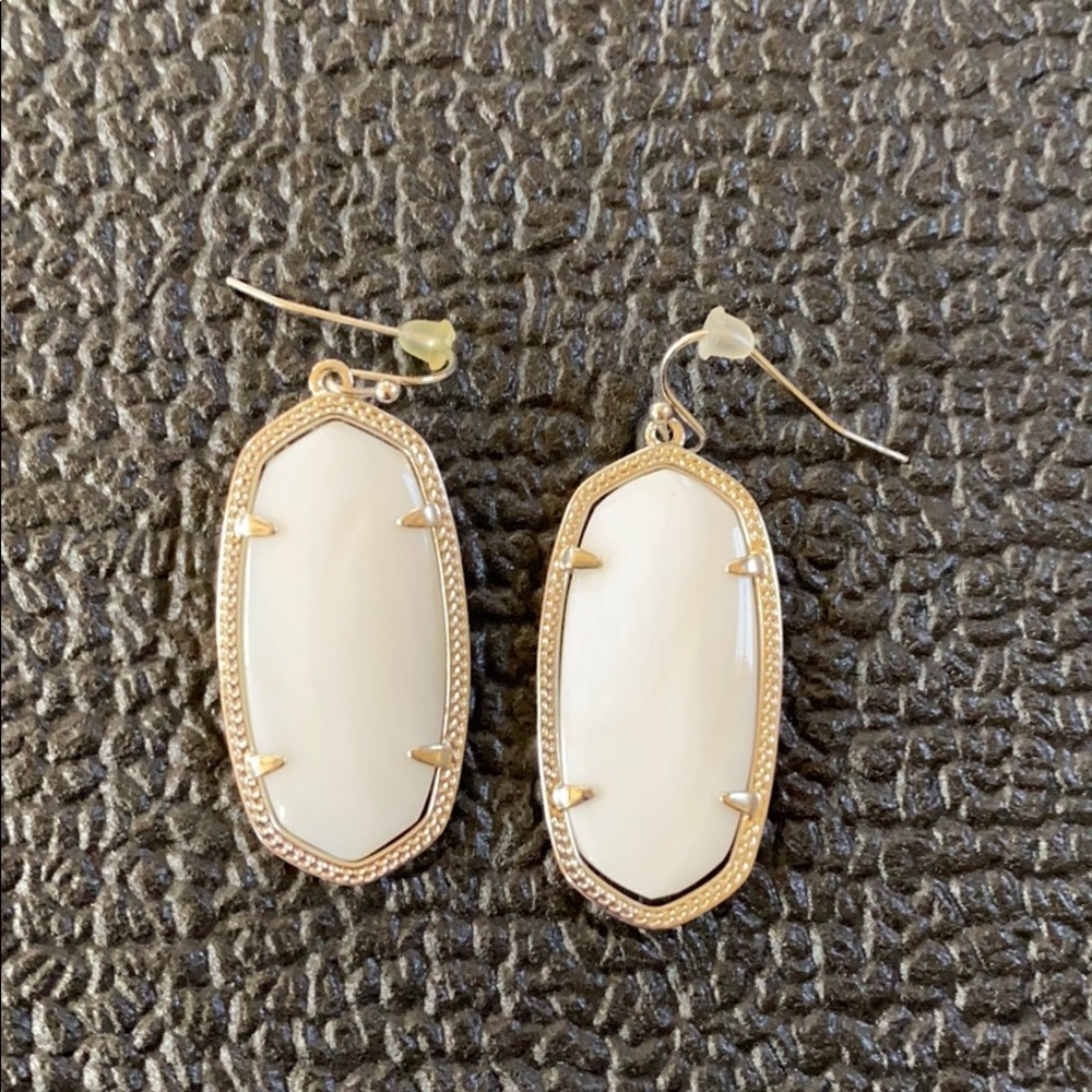 Kendra Scott  earrings white with  silver hardware